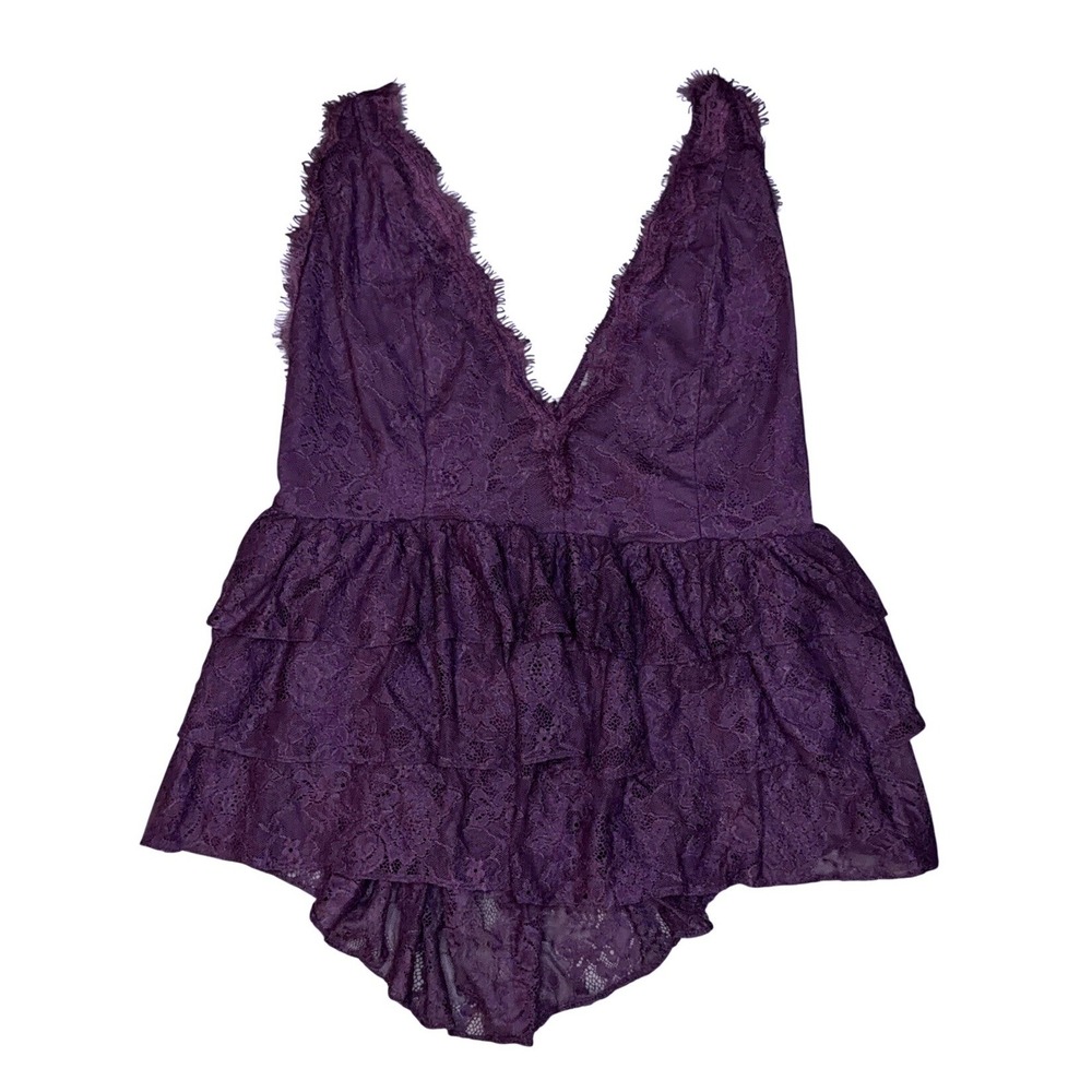 Kimchi Blue Women XL Purple Lace Ruffle Fairycore Whimsigoth